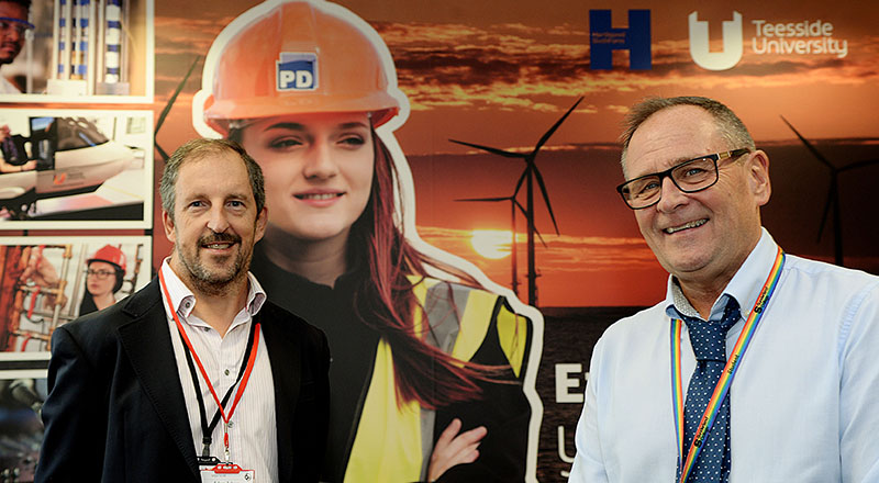 Pictured at the unveiling of the mural, Adam Adgar, Teesside University and Jeffrey Bower, H6F