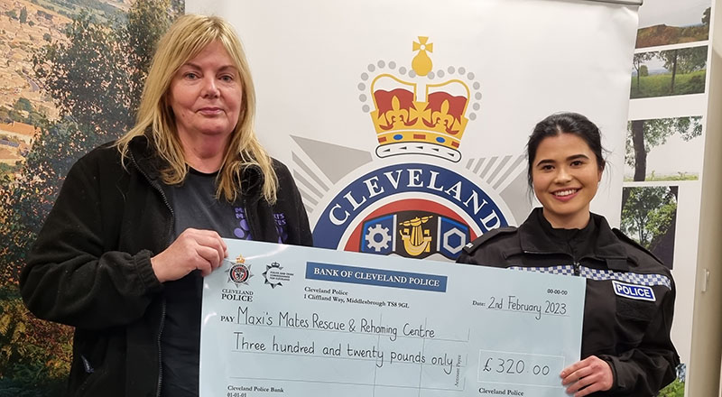 PC Rebecca Brennan who raised £320 for dog rescue charity Maxi’s Mates