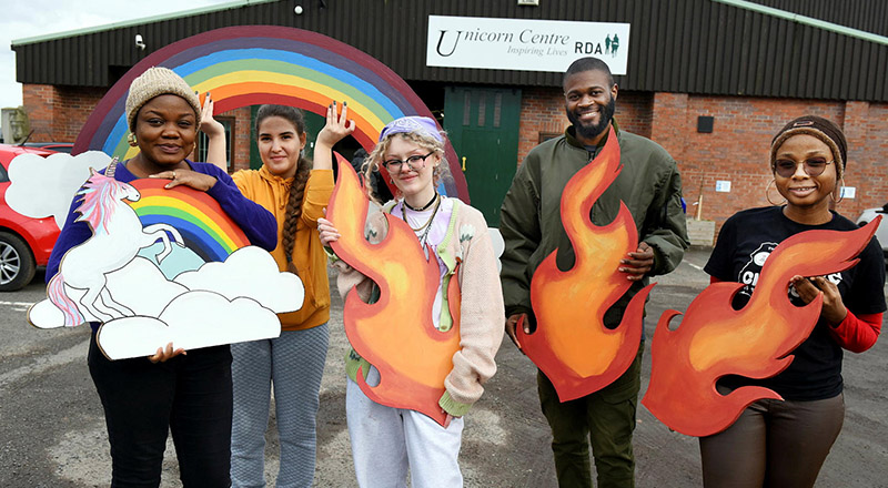 Student volunteers at the Unicorn Centre