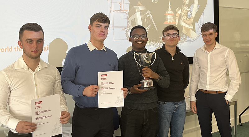 The winning Teesside University team at the NE Regional IMechE Design Challenge 2023