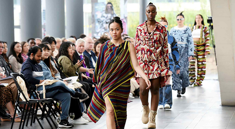 Models showcasing garments produced by Teesside University students
