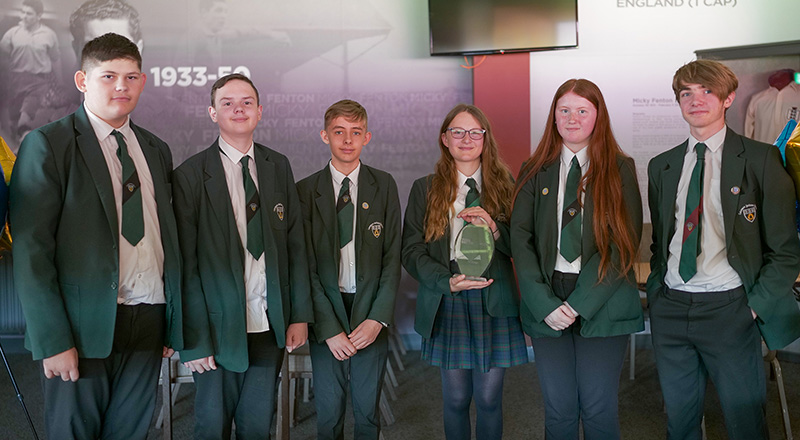 Members of the winning team from Laurence Jackson School