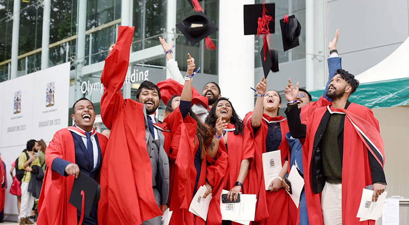 Students celebrating Graduation