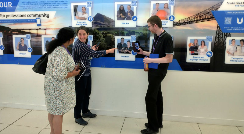 Interactive board in The James Cook University Hospital.