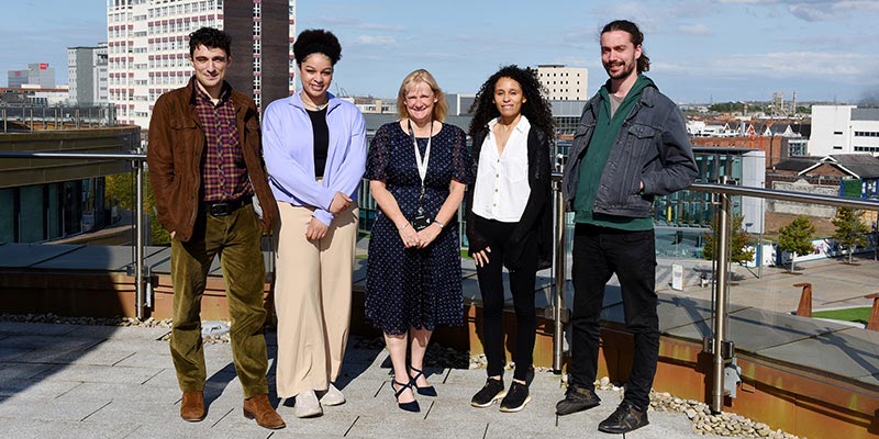 Teesside University London team members with Juliet Amos, Executive Director of Human Resources at Teesside University