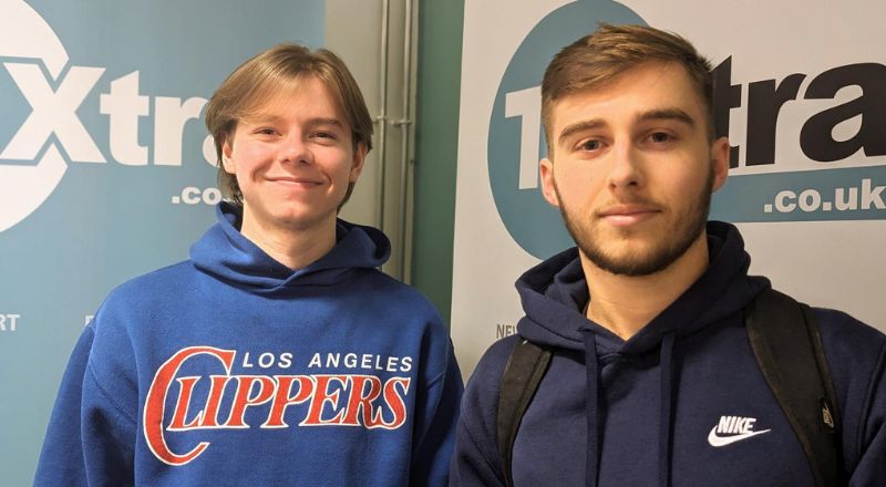 Sport journalism students Danny Nicholson (left) and Jacob Raw (right)