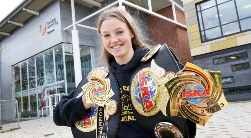 Mary Corbyn. Link to World Kickboxing Champion brings home double gold.
