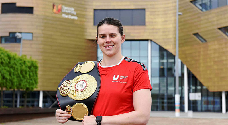 World champion boxer and Teesside University graduate Savannah Marshall who will be speaking at an In Conversation event organised by the University