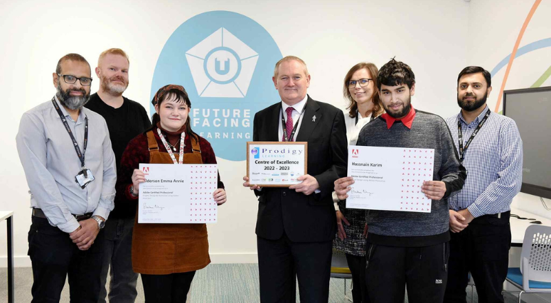 National finalists Emma and Karim pictured with the Digital enablement team. 