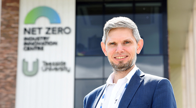 Professor Dawid Hanak at Teesside University's Net Zero Industry Innovation Centre