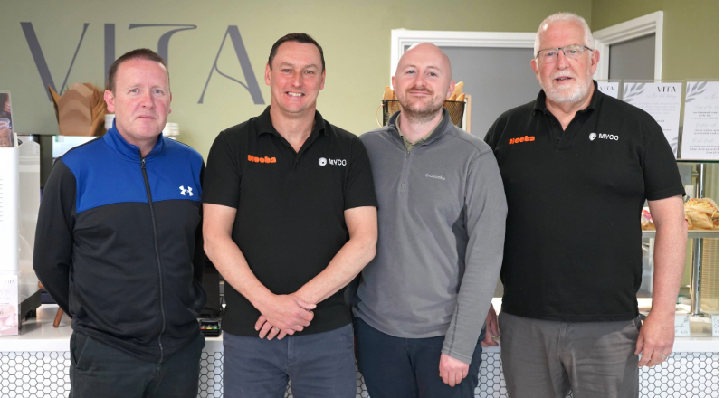 Pictured, from left to right, are Michael Taylor (Retail and Purchasing Coordinator, Teesside University), David Wood (Chief Operating Officer, Myco), Luke Atkinson (Deputy Head of Catering, Teesside University) and John Shepherd (Co-founder and chairman, Myco)