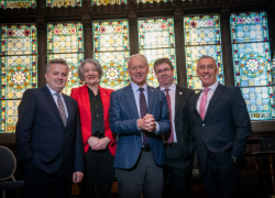 From left: Professor Michael Young, Deputy Vice-Chancellor (Academic) at University of Sunderland; Professor Karen O'Brien, Vice-Chancellor at Durham University; Professor Sir Chris Day, Vice-Chancellor and President at Newcastle University; Professor Andy Long, Vice-Chancellor and Chief Executive at Northumbria University; and Professor Paul Croney OBE, Vice-Chancellor and Chief Executive at Teesside University.