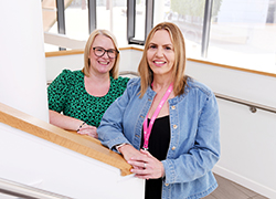 Rachel Jones of Teesside University, with Nicola McBean, of Autism Parents Together