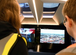 The Aurrigo autonomous vehicle at the Digital Trade Testbed