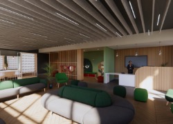 An image of the reception and dispensary at the proposed new optometry facility at Teesside University