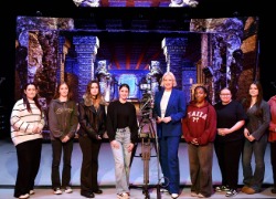 Steph McGovern, pictured centre, with scholarship recipients