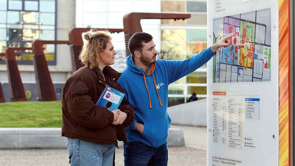 Student on a campus tour