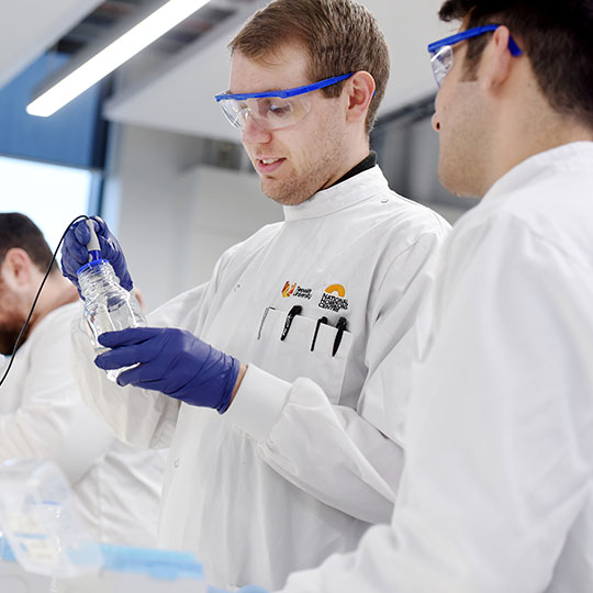 Staff working in the laboratories