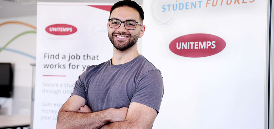 Student smiling after receiving a scholarship award