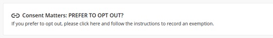 Screenshot of training system showing Opting out of the training