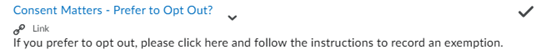 Screenshot of training system showing Opting out of the training