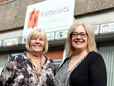 Ruth Fox, Footprints in the Community, with Be The Change nominator, Joanne Naylor