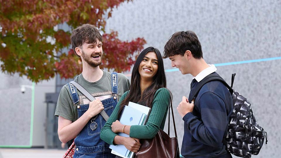 Students at Teesside University's Campus Heart