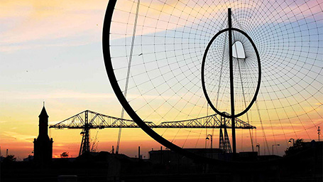 Middlesbrough skyline with Transporter Bridge and Temenos