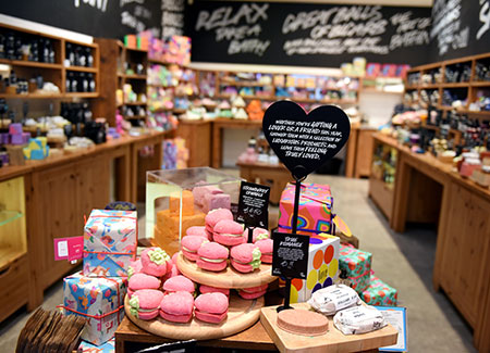 Lush products made with natural ingredients