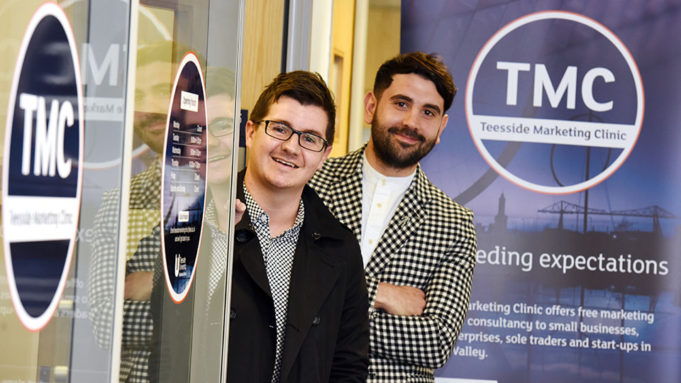 Teesside University marketing students working at Teesside Marketing Clinic