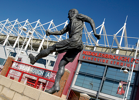 Outside of Middlesbrough Football Club Ribeside Stadium