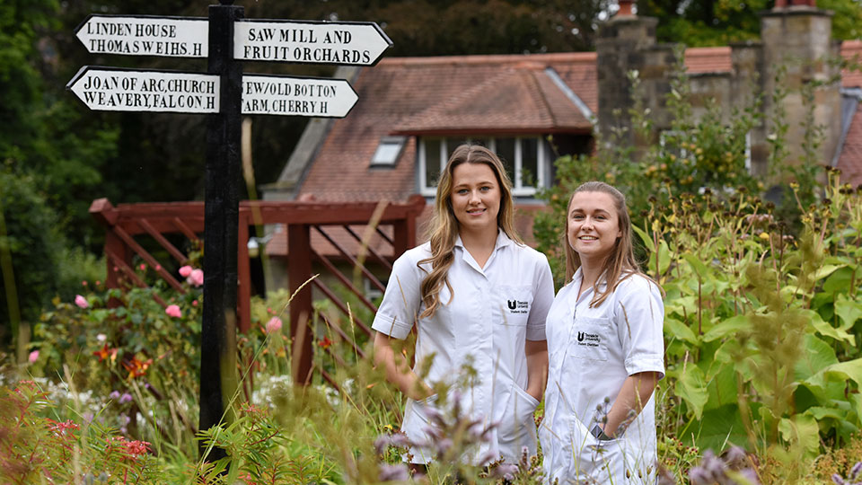 Two Teesside University students working on placement at Botton Village