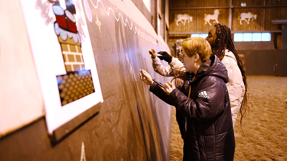 Volunteers from Teesside University working with the Unicorn Centre at Hemlington