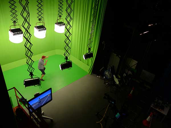 Green screen sound stage
