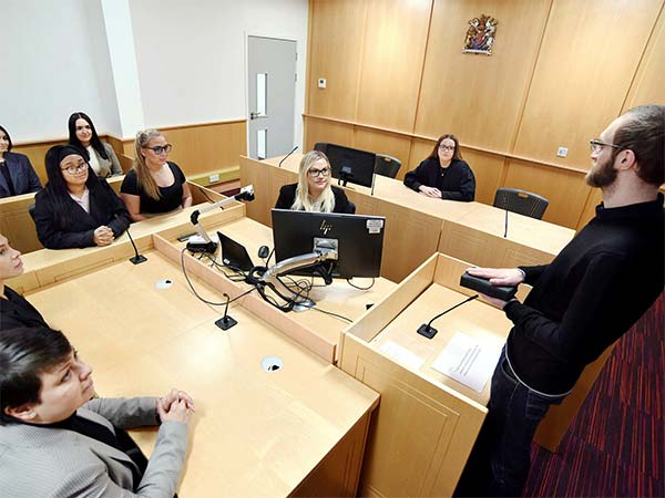 Mock courtroom