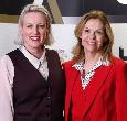 Steph McGovern and Adele Parks smiling for the camera