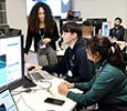 Students in a lab at Teesside University London
