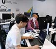 Students in a lab at Teesside University London