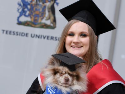 Oreo the assistance dog helps Teesside student sniff out success in crime degree. Link to Oreo the assistance dog helps Teesside student sniff out success in crime degree.