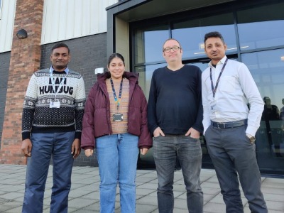 Professor Kumar Patchigolla, principal investigator, PhD student Priyanka Thakur, Mark Bankhead of UKNNL, Shadab Alam, co-investigator