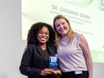 Dr Chidimma Opara (left) receiving her accolade at the Most Inspiring Women in Cyber 2026 awards. Link to Dr Chidimma Opara (left) receiving her accolade at the Most Inspiring Women in Cyber 2026 awards.
