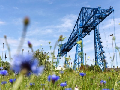 Tees Transporter Bridge. Link to Tees Valley at the centre of multimillion-pound clean energy programme shaped by Teesside University.