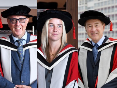 Mark White CBE DL, Beth Mead MBE, Steve Gibson OBE. Link to Teesside University honours for esteemed trio .
