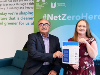 Professor Nashwan Dawood and Dr Clair Cooper with the paper. Link to Professor Nashwan Dawood and Dr Clair Cooper with the paper.