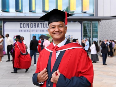 Farhaz Farouk, who graduated from the MSc Professional Coaching and Entrepreneurship. Link to Celebrating student success with global partner     .