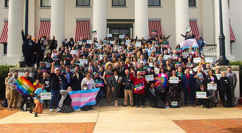 A recent protest on the steps of the capitol building in Tallahassee, Florida.