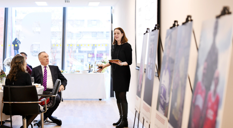 Dr Laura Sillars launching the cultural vision at MIMA