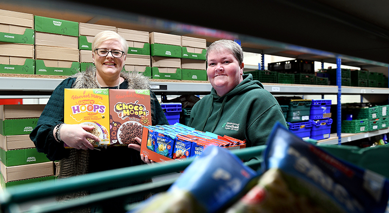 Sue Morgan, Social Responsibility Assistant, Teesside University, with Tracey Godfrey- Harrison