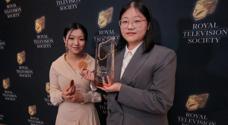 Zian Li pictured on the left and Qiuying Wang on the right