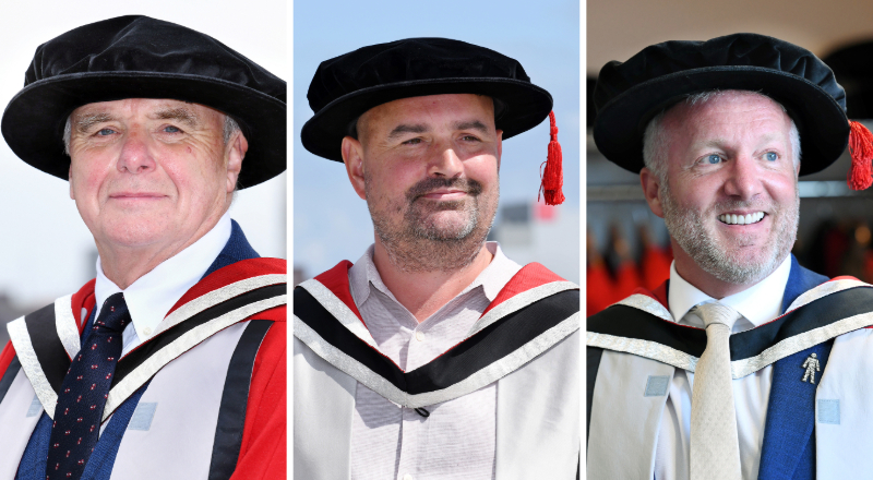 Left to right: Professor Derek Bell OBE, Lee Hutchinson and Dean Benson